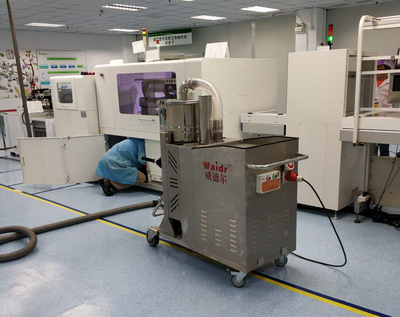 壓片機粉塵顆粒物怎樣清理便捷，用威德爾工業吸塵器配套清理