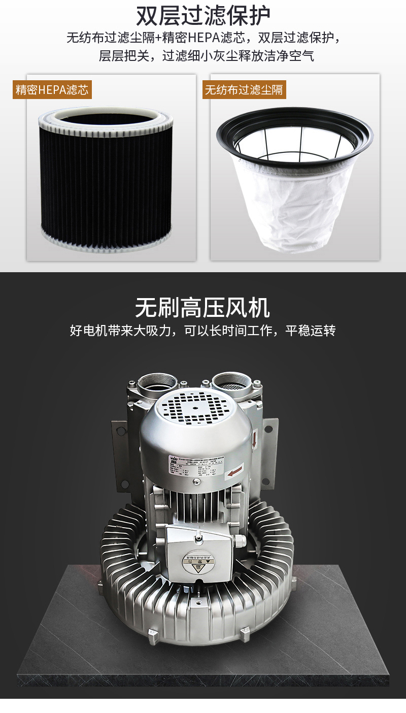 五金加工廠用380v工業吸塵器濾芯